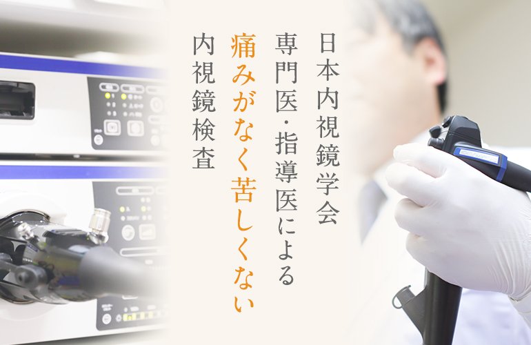 日本内視鏡学会専門医・指導医による痛みがなく苦しくない内視鏡検査